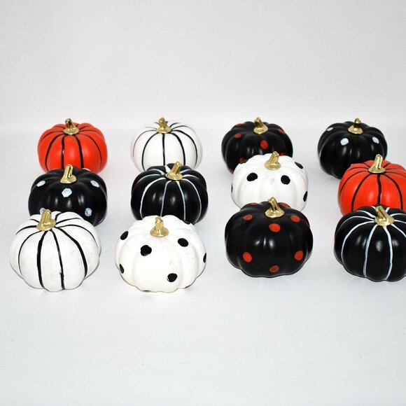 Halloween Decorations Indoor – 12 PCS Mini Foam Pumpkins – NWT   Color: White, B - Picture 2 of 2